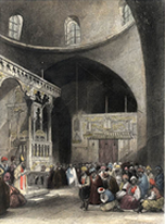 Sinagoga - Colección "Jerusalem in 19th Century Art" de James E. Lancaster, Ph.D.  http://ljames1.home.netcom.com/oldprints.html